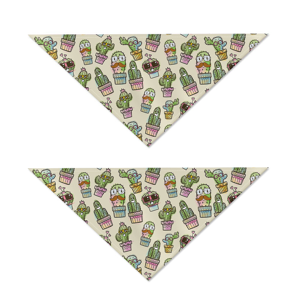 Cute Cartoon Cactus Pattern Print Dog Bandana