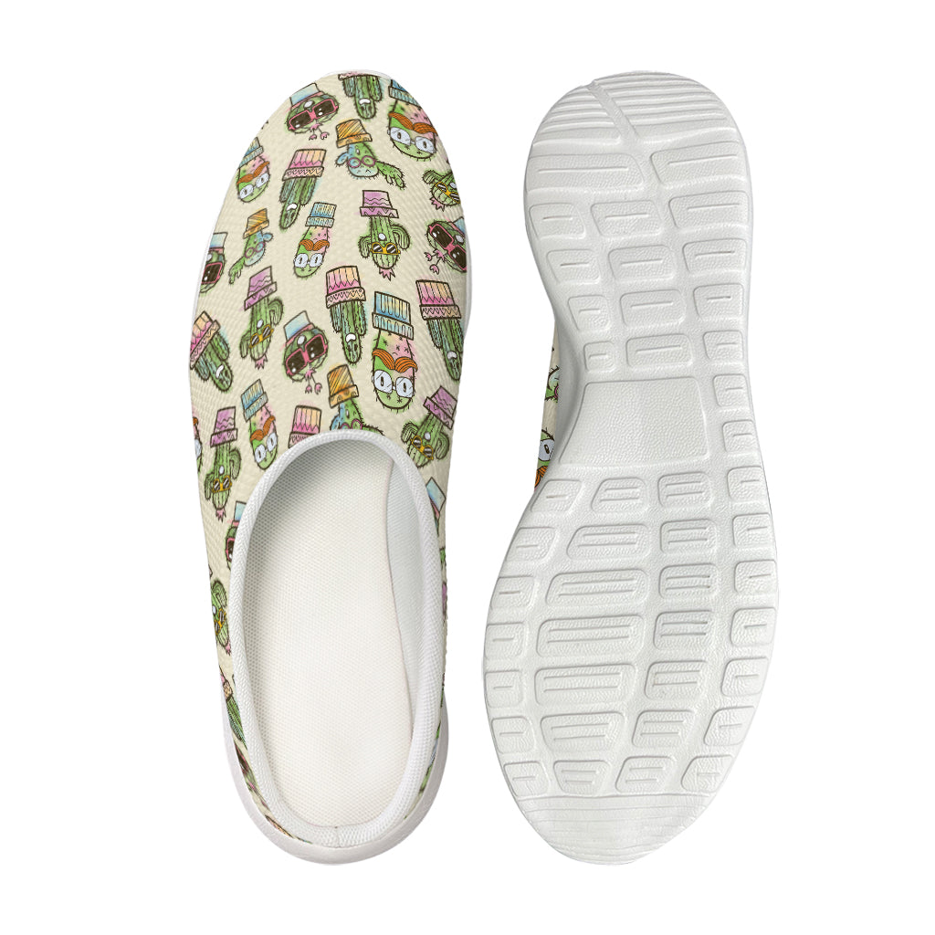 Cute Cartoon Cactus Pattern Print Mesh Casual Shoes