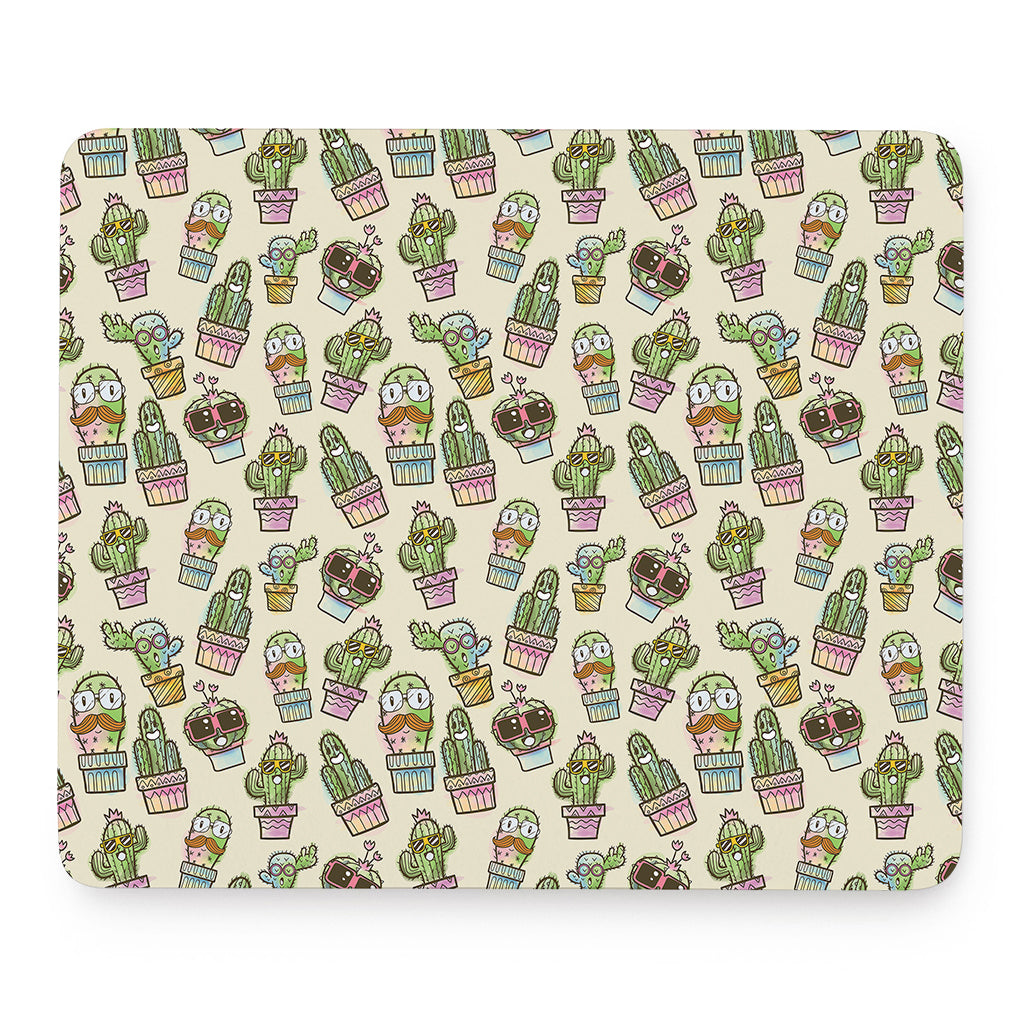 Cute Cartoon Cactus Pattern Print Mouse Pad