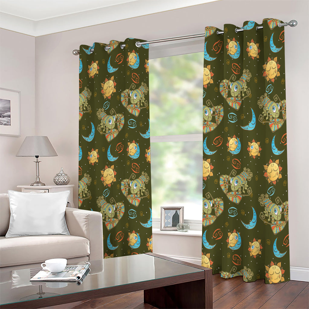 Cute Cartoon Cancer Pattern Print Extra Wide Grommet Curtains