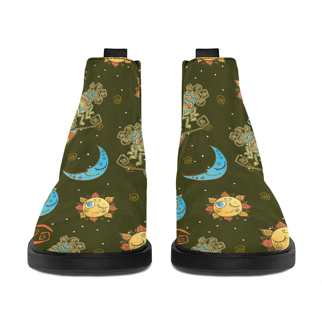 Cute Cartoon Cancer Pattern Print Flat Ankle Boots