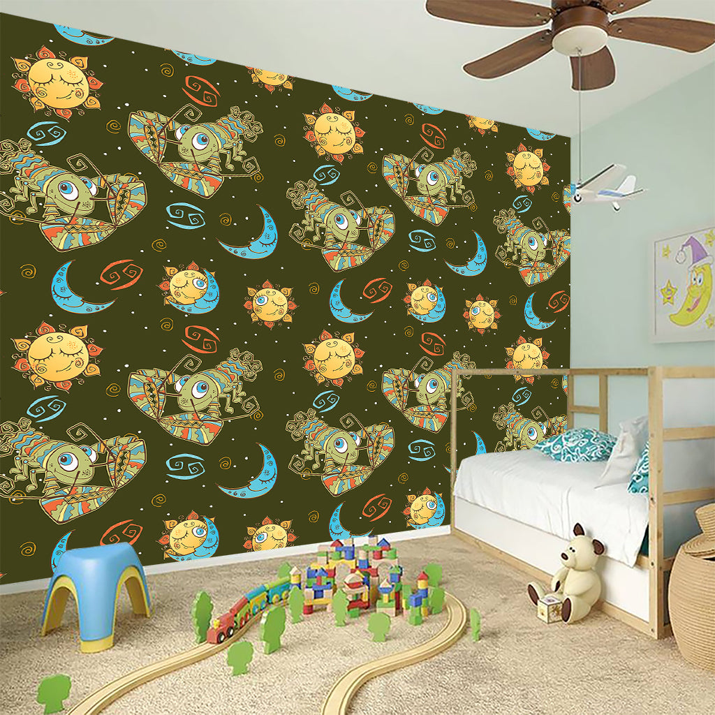 Cute Cartoon Cancer Pattern Print Wall Sticker