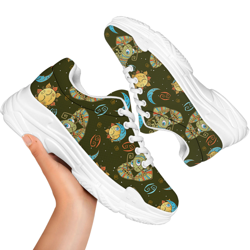 Cute Cartoon Cancer Pattern Print White Chunky Shoes