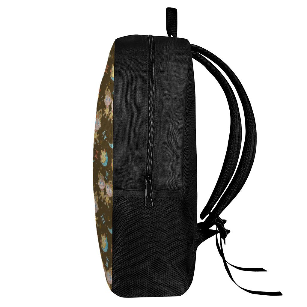 Cute Cartoon Gemini Pattern Print 17 Inch Backpack