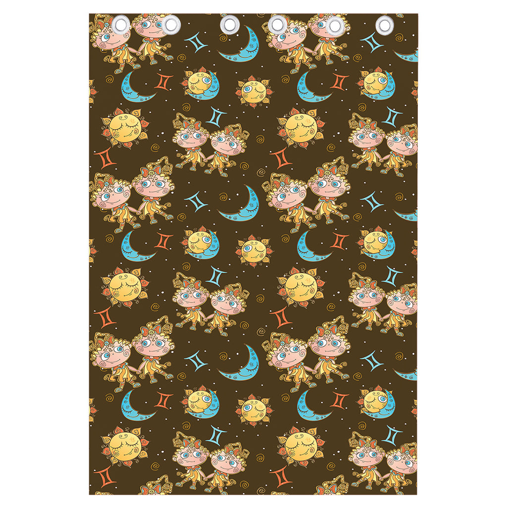 Cute Cartoon Gemini Pattern Print Curtain