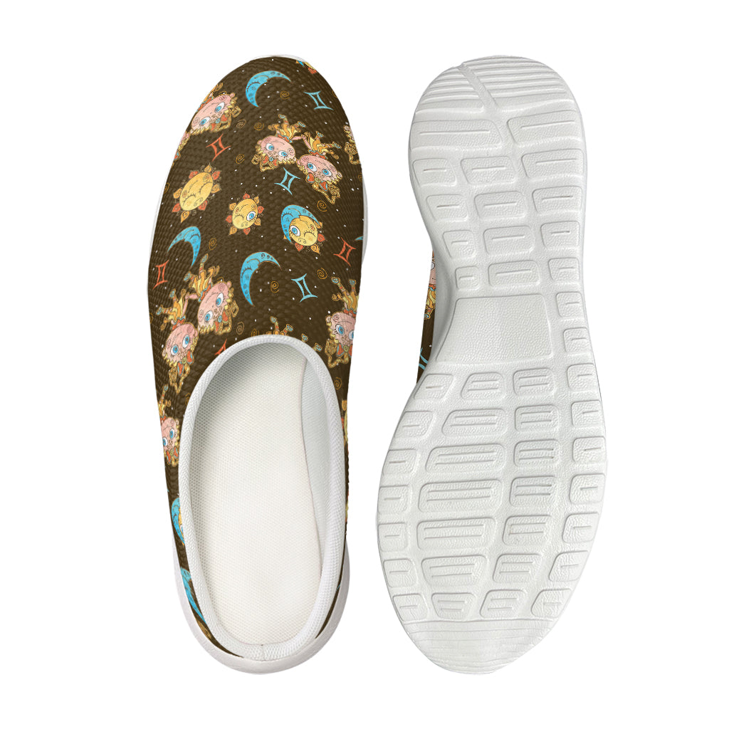 Cute Cartoon Gemini Pattern Print Mesh Casual Shoes