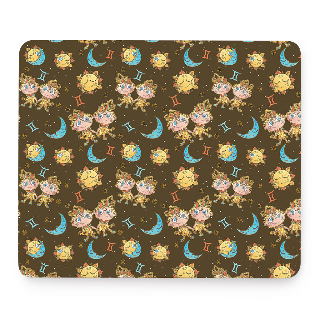 Cute Cartoon Gemini Pattern Print Mouse Pad