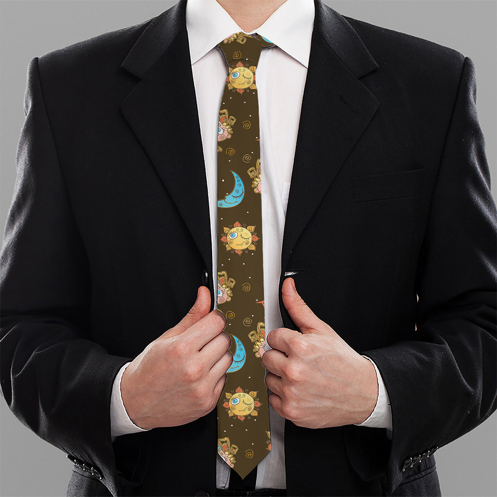 Cute Cartoon Gemini Pattern Print Necktie