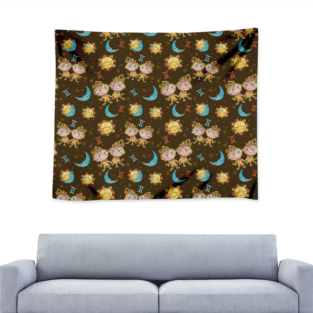 Cute Cartoon Gemini Pattern Print Tapestry