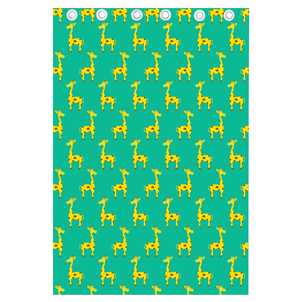 Cute Cartoon Giraffe Pattern Print Curtain