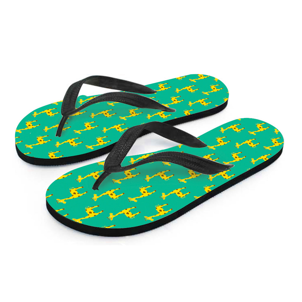 Cute Cartoon Giraffe Pattern Print Flip Flops