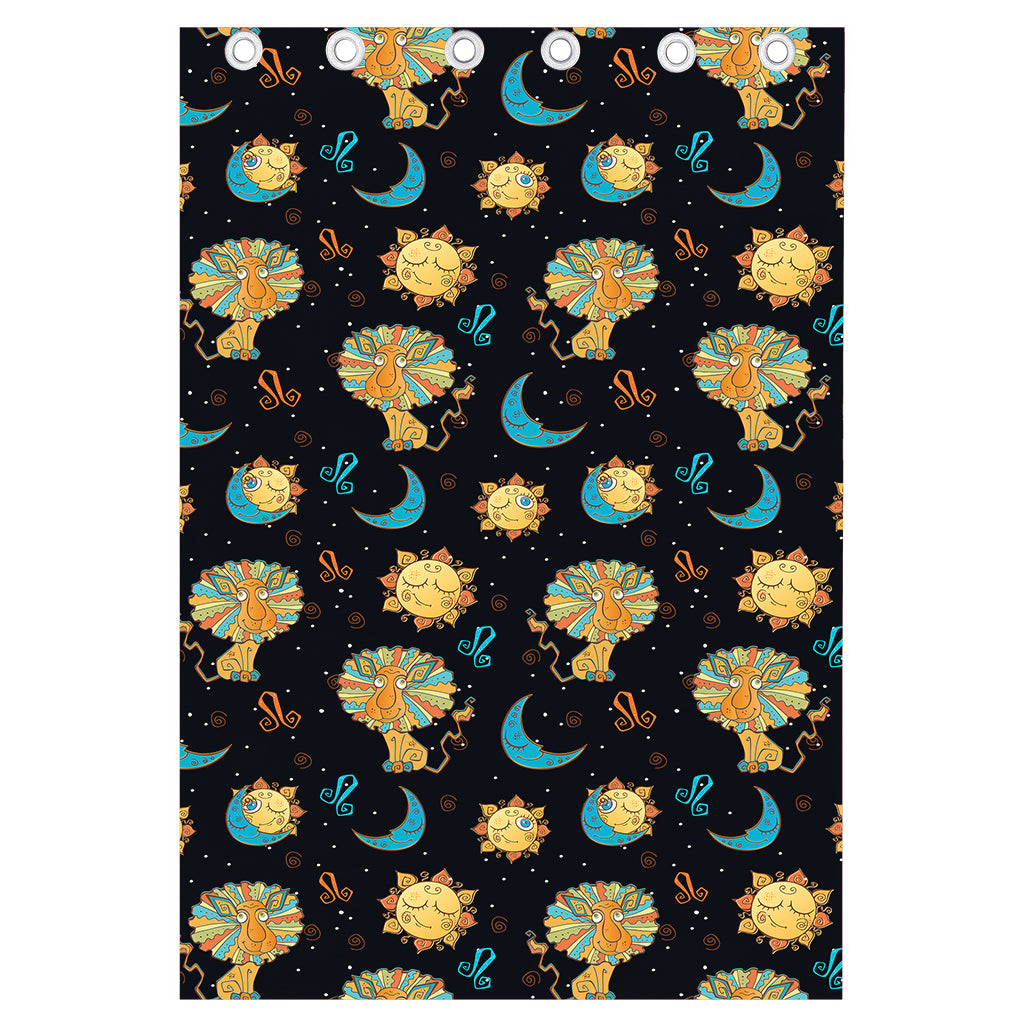 Cute Cartoon Leo Pattern Print Curtain