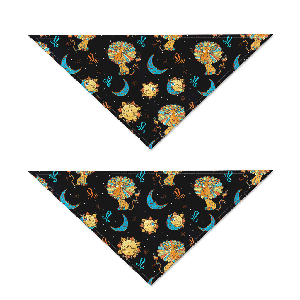 Cute Cartoon Leo Pattern Print Dog Bandana