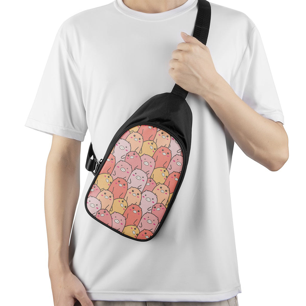 Cute Cartoon Pig Pattern Print Chest Bag