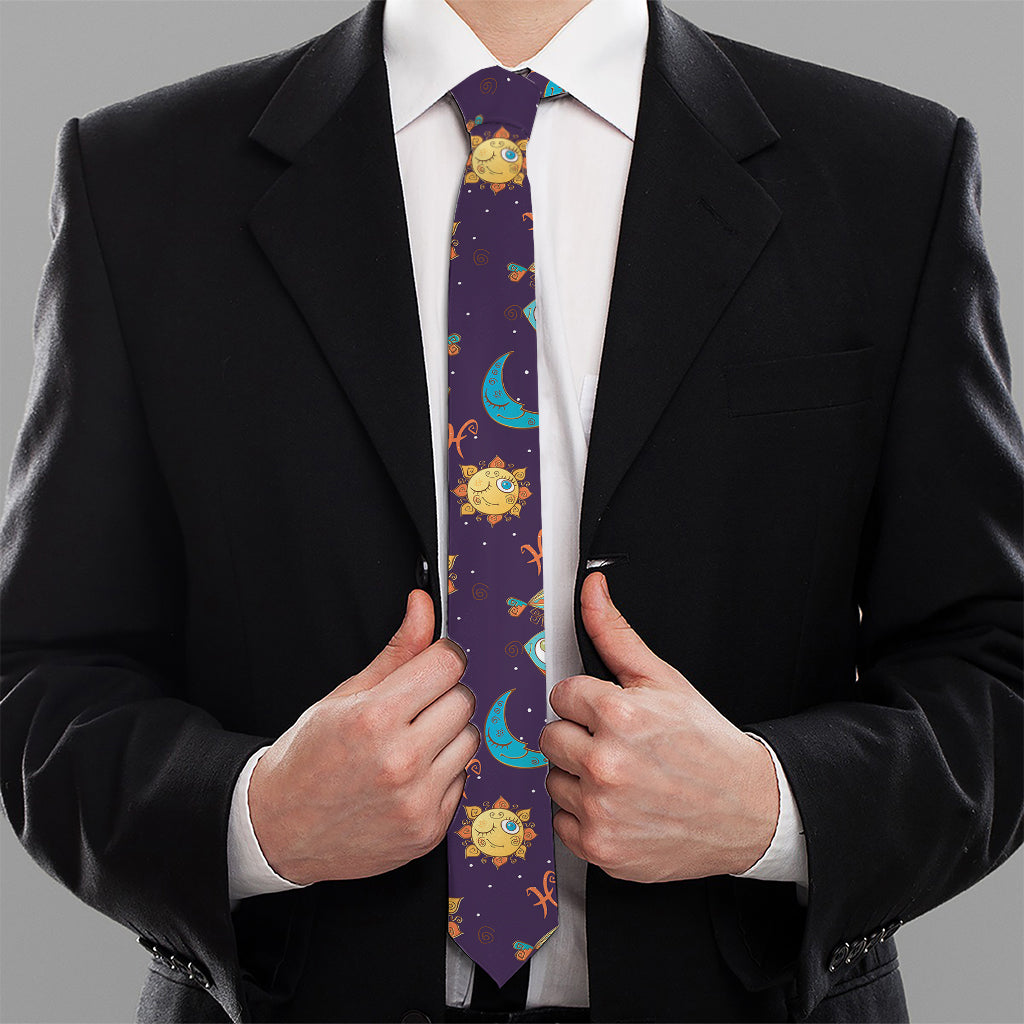 Cute Cartoon Pisces Pattern Print Necktie
