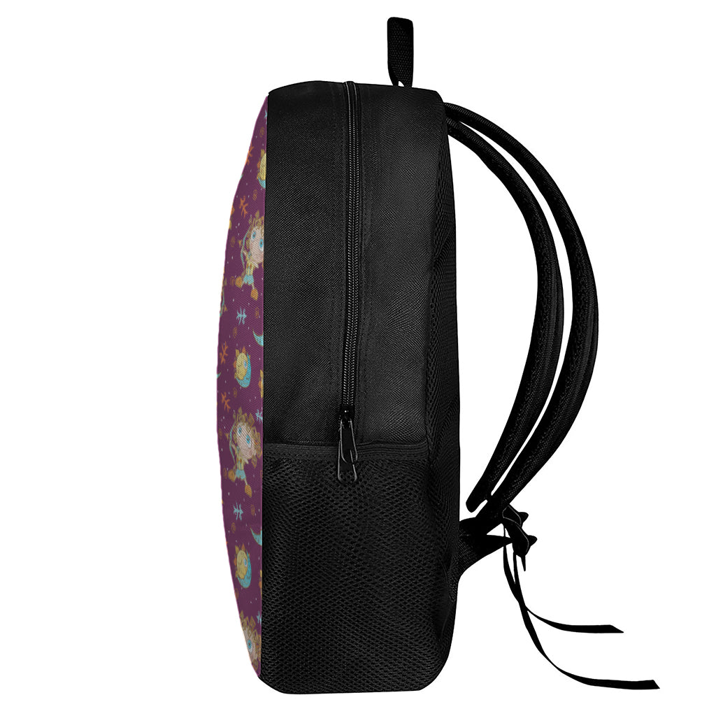 Cute Cartoon Sagittarius Pattern Print 17 Inch Backpack