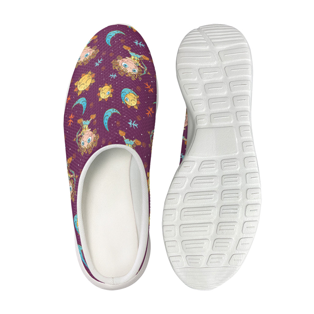 Cute Cartoon Sagittarius Pattern Print Mesh Casual Shoes