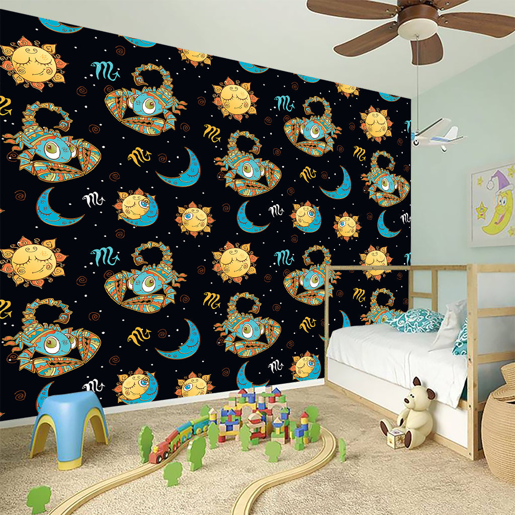 Cute Cartoon Scorpio Pattern Print Wall Sticker