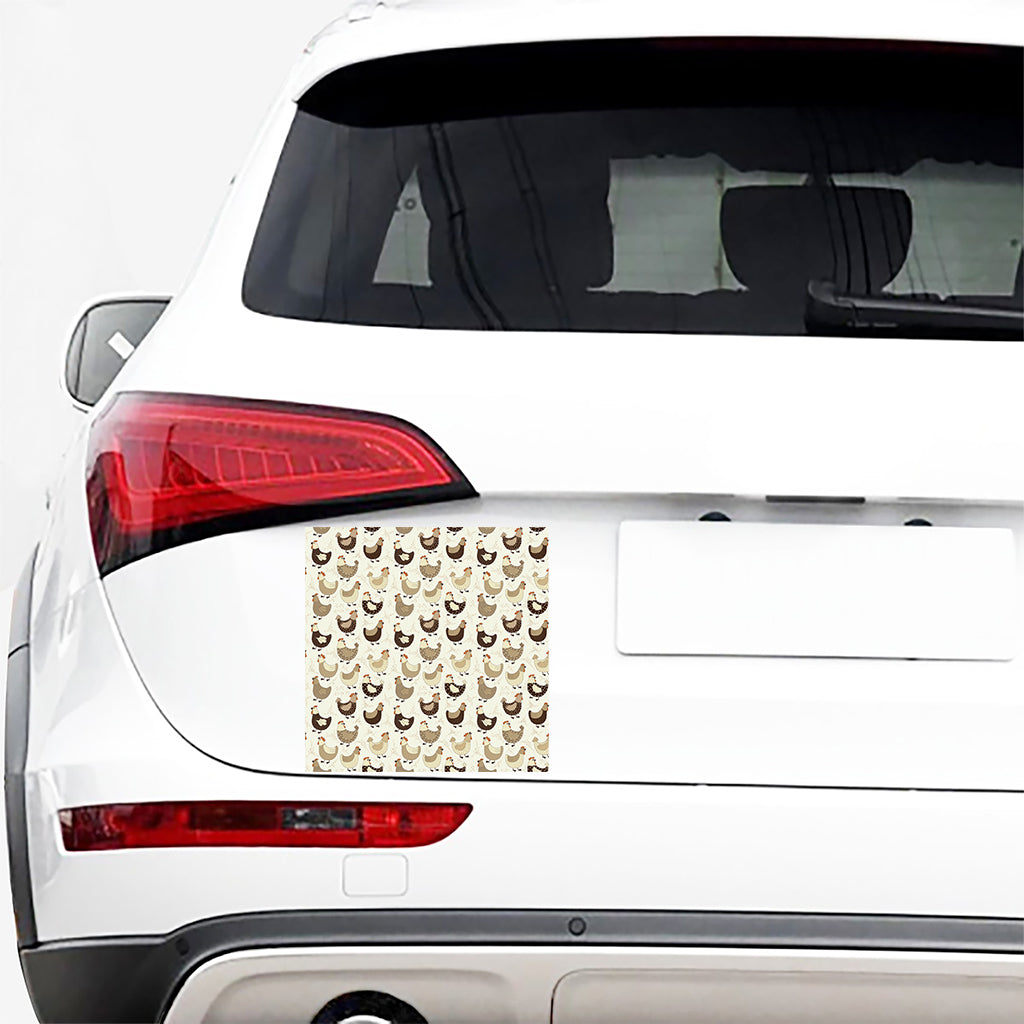 Cute Chicken Pattern Print Car Sticker