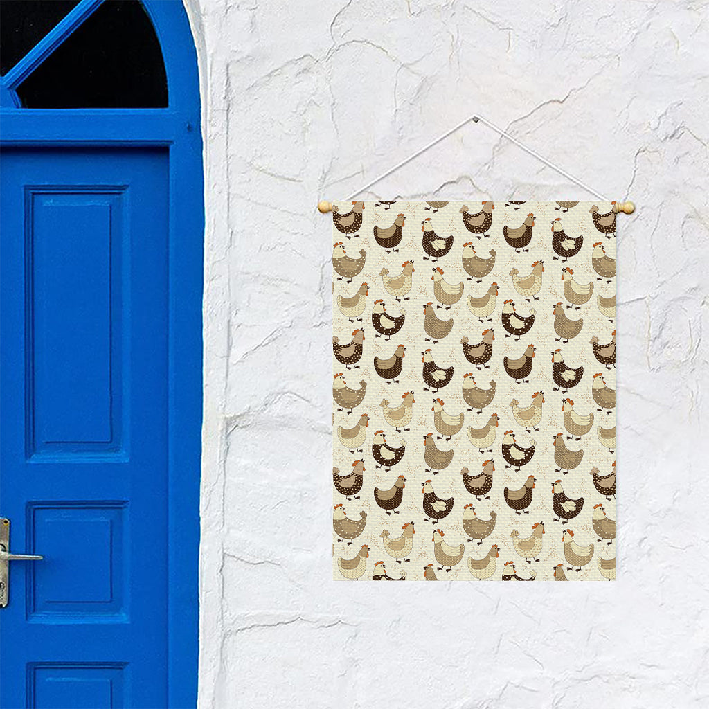 Cute Chicken Pattern Print Garden Flag