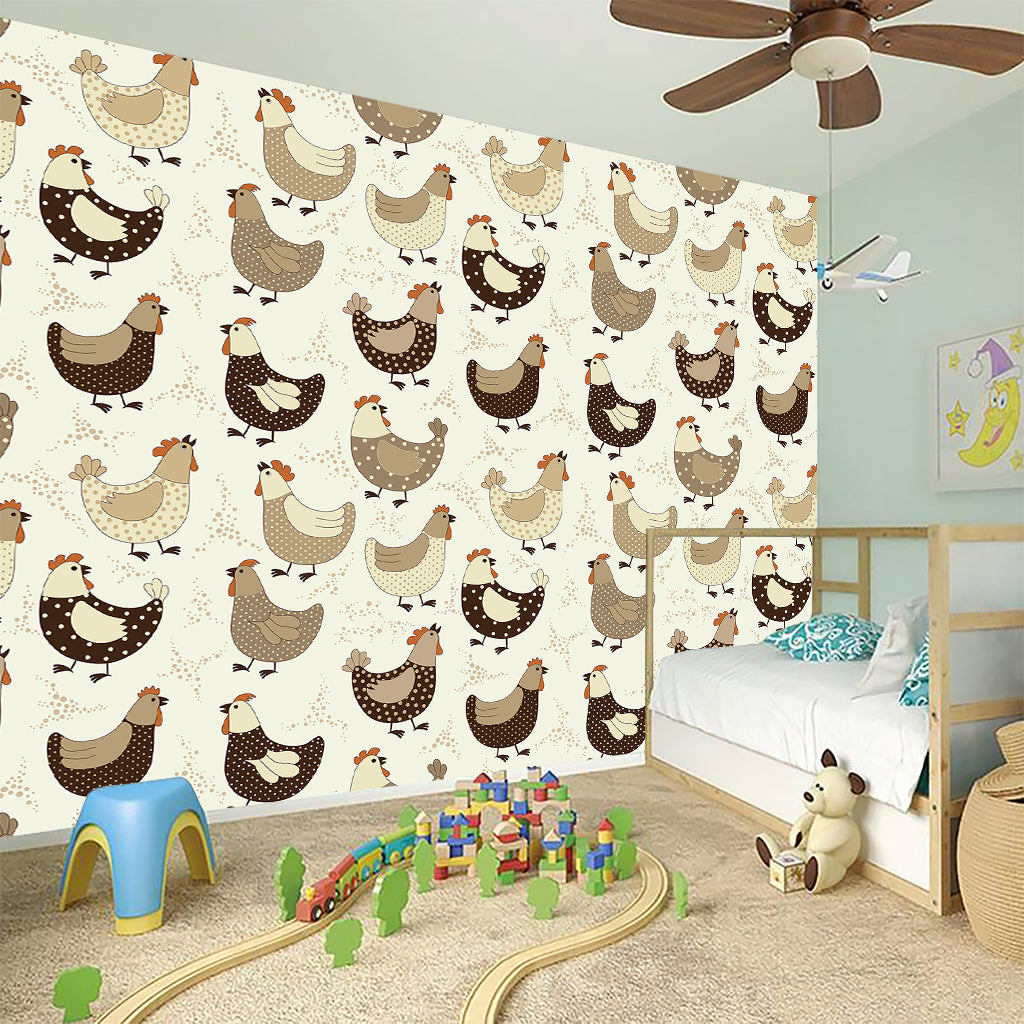 Cute Chicken Pattern Print Wall Sticker