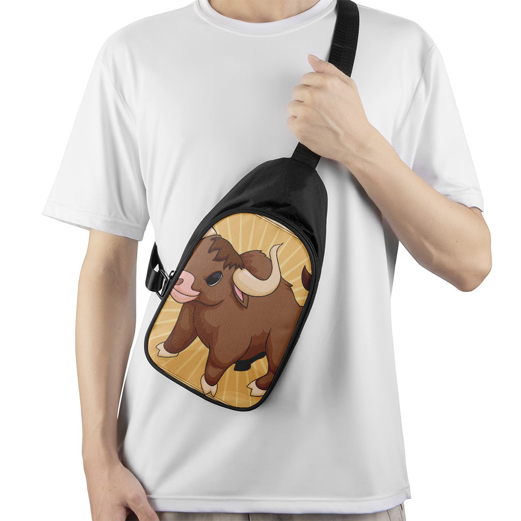 Cute Chinese Ox Zodiac Print Chest Bag