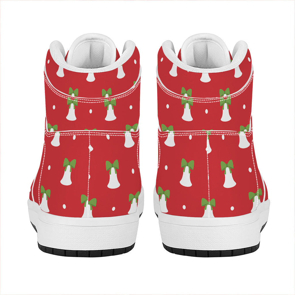 Cute Christmas Bell Pattern Print High Top Leather Sneakers