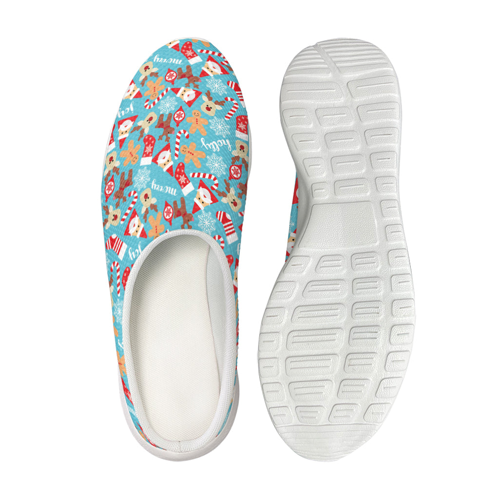 Cute Christmas Elements Pattern Print Mesh Casual Shoes