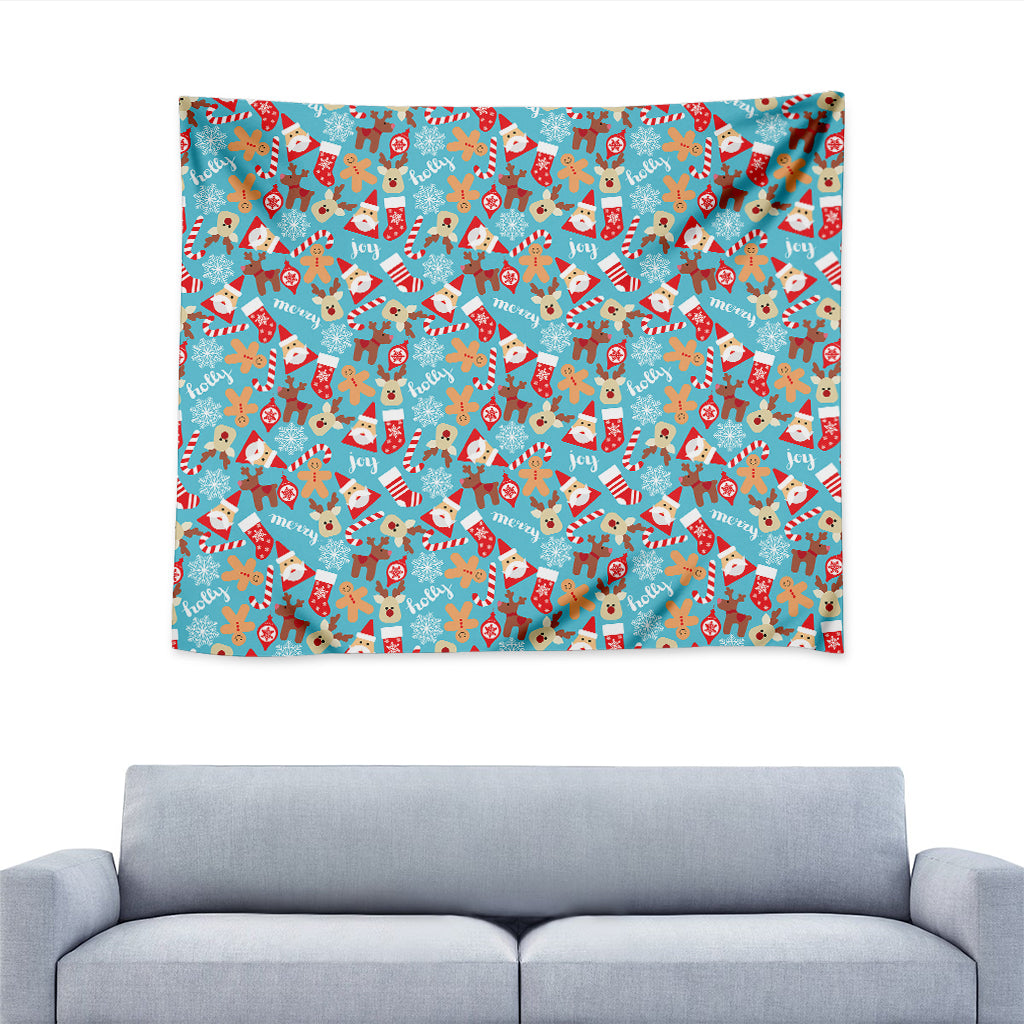 Cute Christmas Elements Pattern Print Tapestry