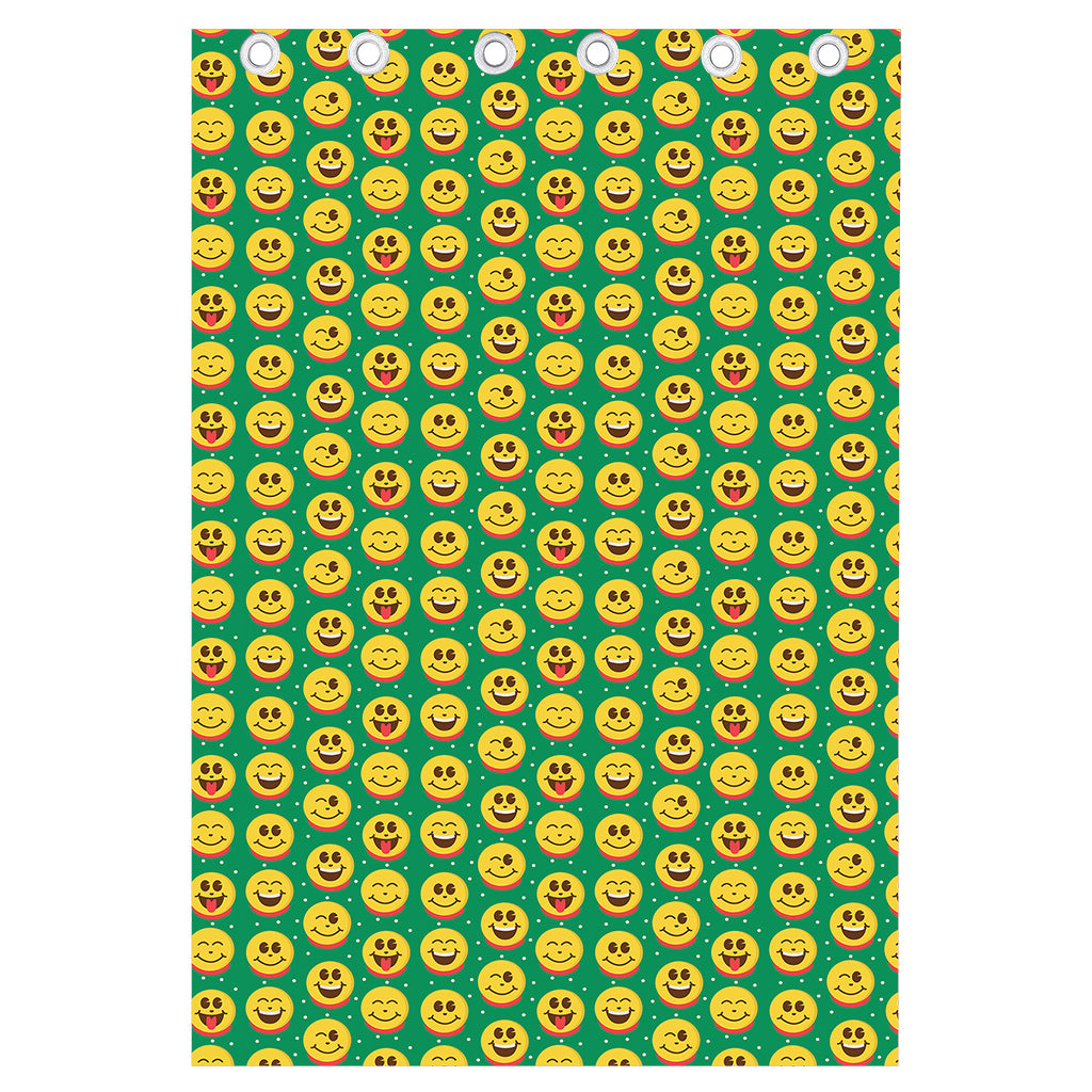 Cute Christmas Emoji Pattern Print Curtain