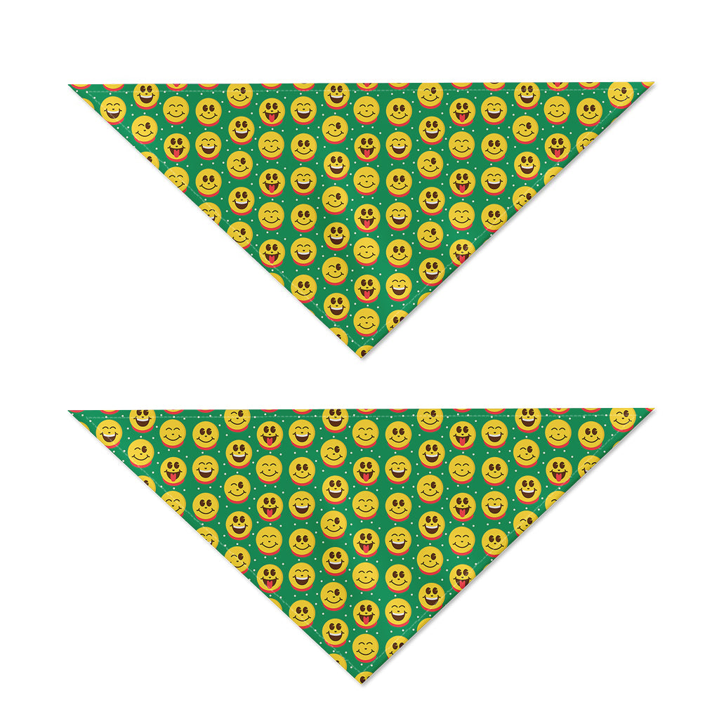 Cute Christmas Emoji Pattern Print Dog Bandana