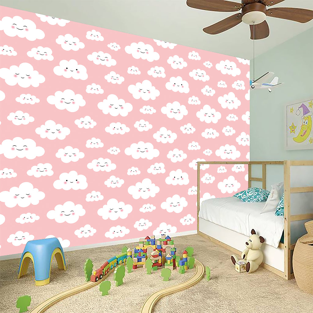 Cute Cloud Pattern Print Wall Sticker