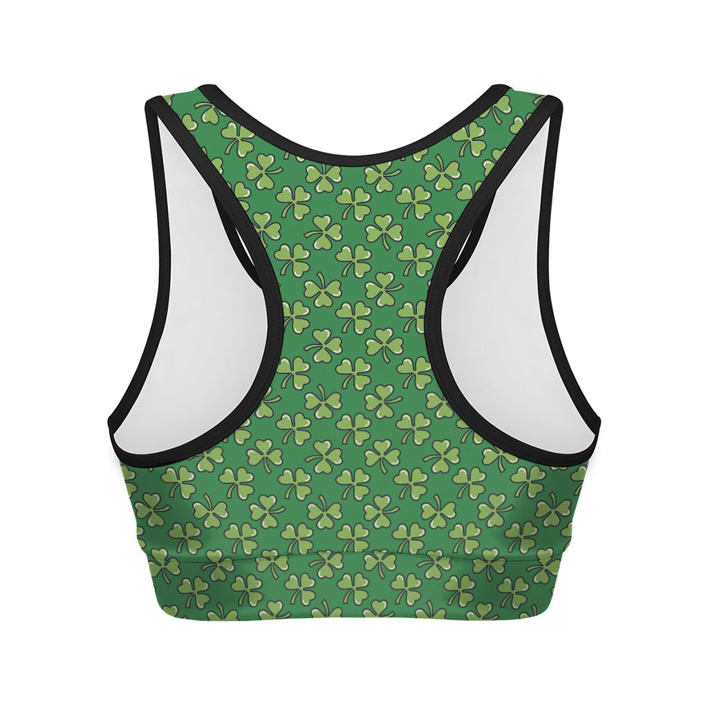 Cute Clover St. Patrick's Day Print Women's Sports Bra