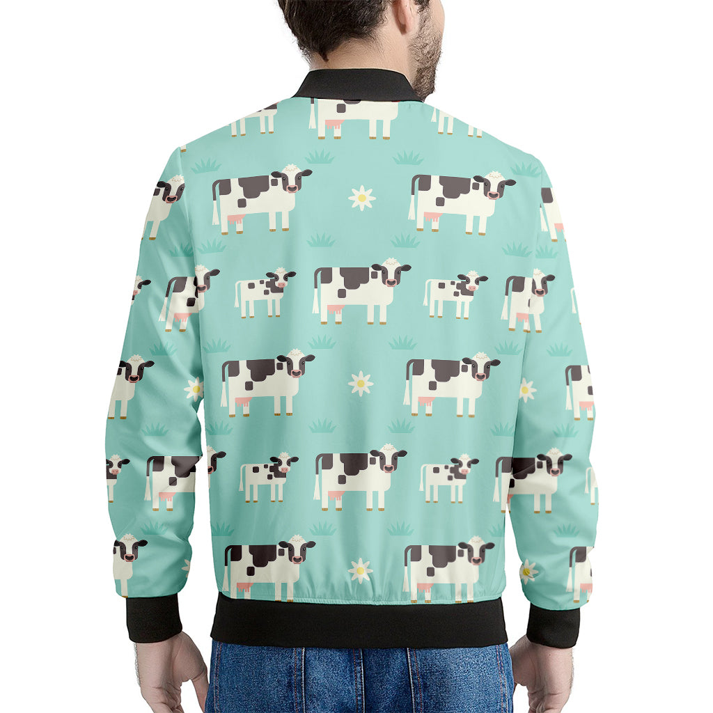 Cute Cow And Baby Cow Pattern Print Men's Bomber Jacket