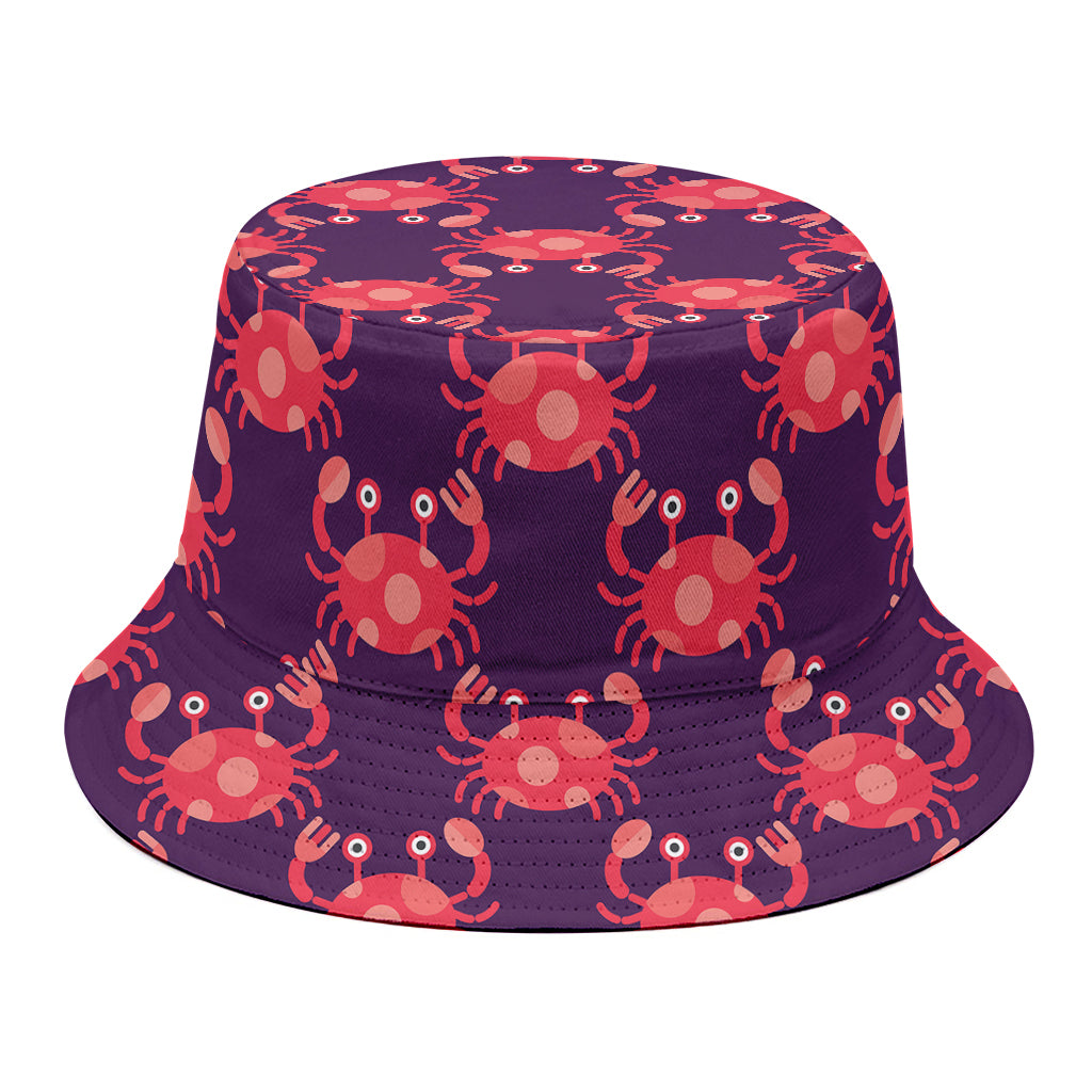 Cute Crab Pattern Print Bucket Hat