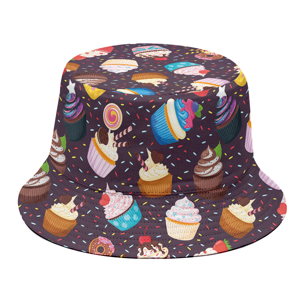 Cute Cupcake Pattern Print Bucket Hat