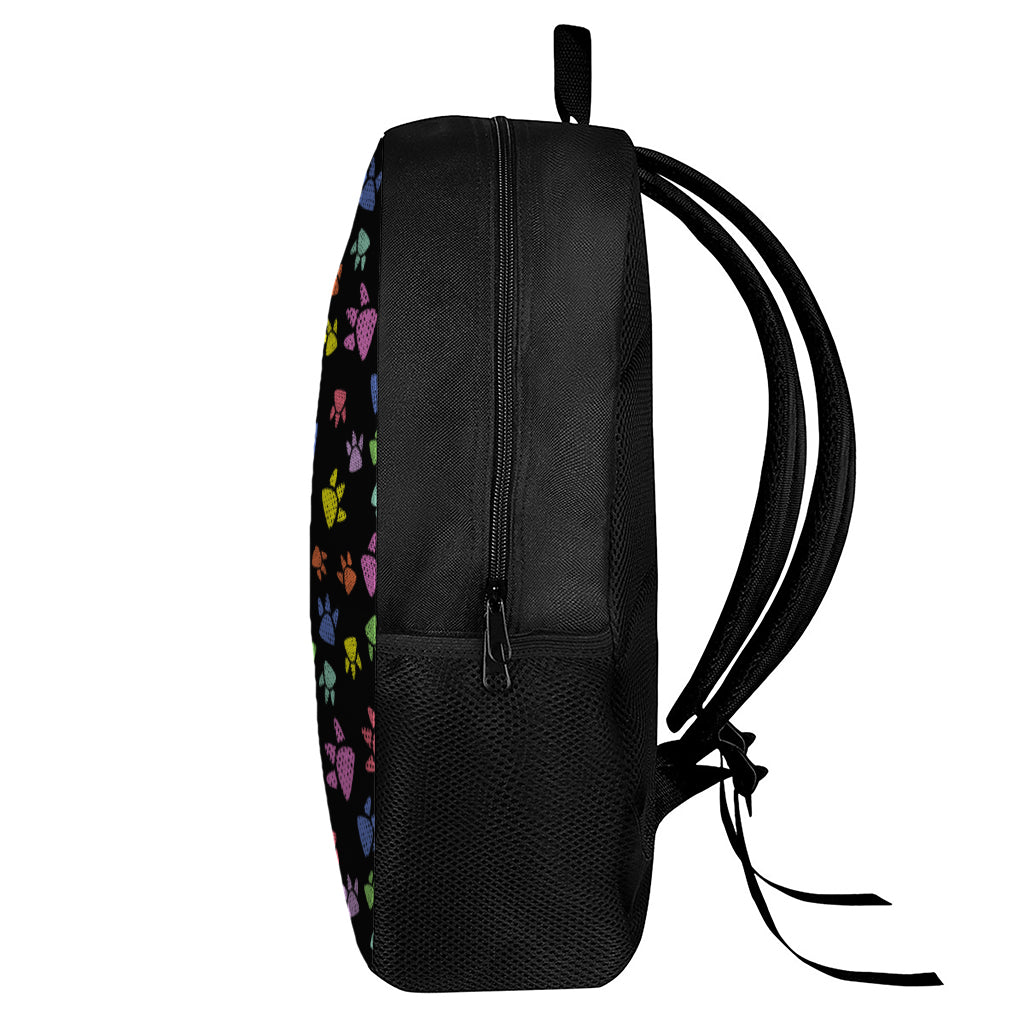 Cute Dino Footprint Pattern Print 17 Inch Backpack