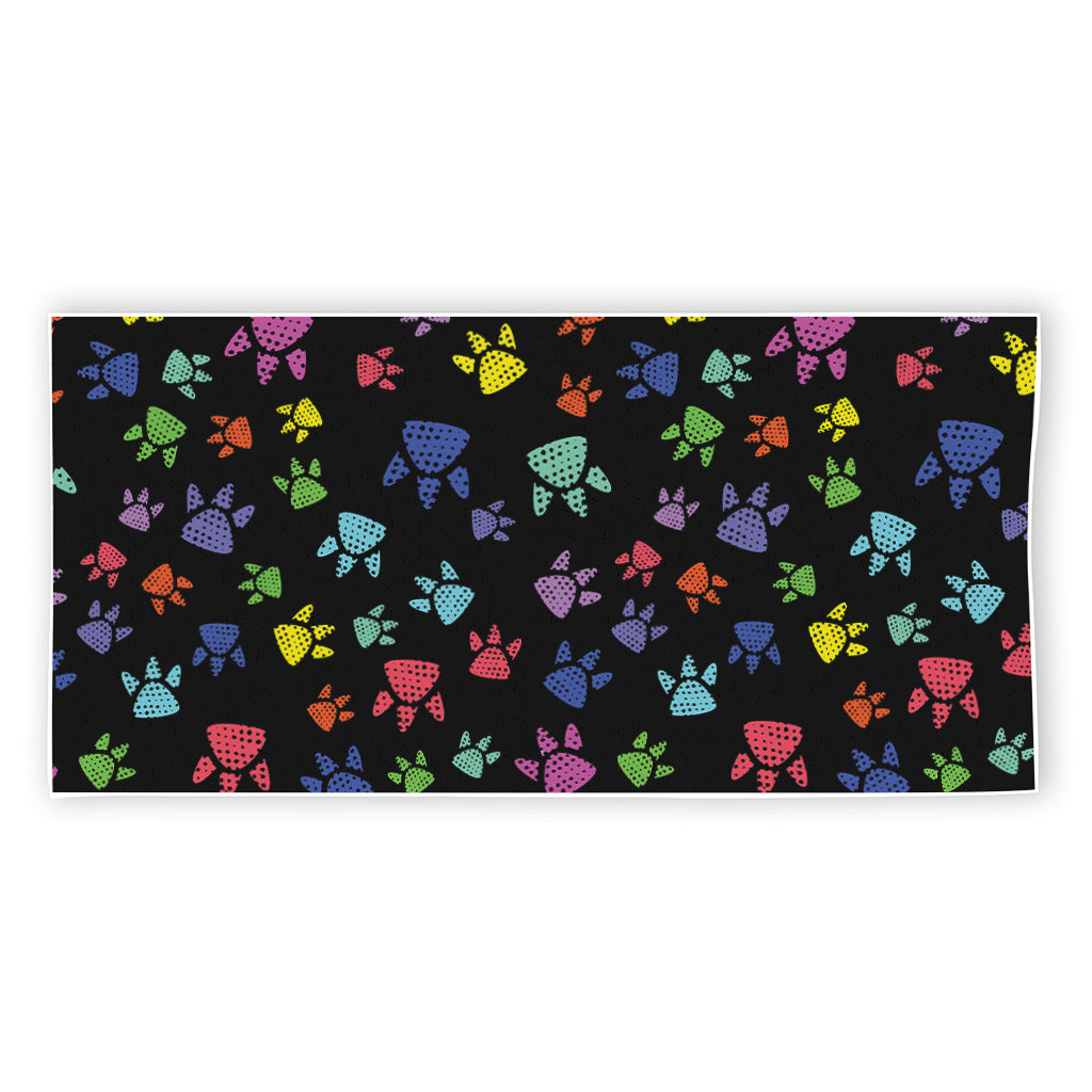 Cute Dino Footprint Pattern Print Beach Towel