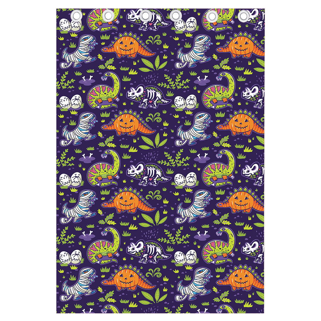 Cute Dino Halloween Pattern Print Curtain