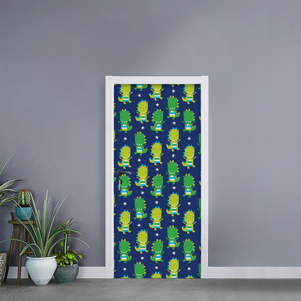 Cute Dino T-Rex Pattern Print Door Sticker