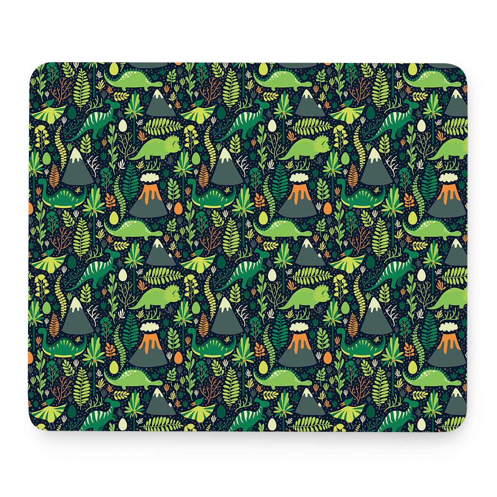 Cute Dinosaur And Floral Pattern Print Mouse Pad