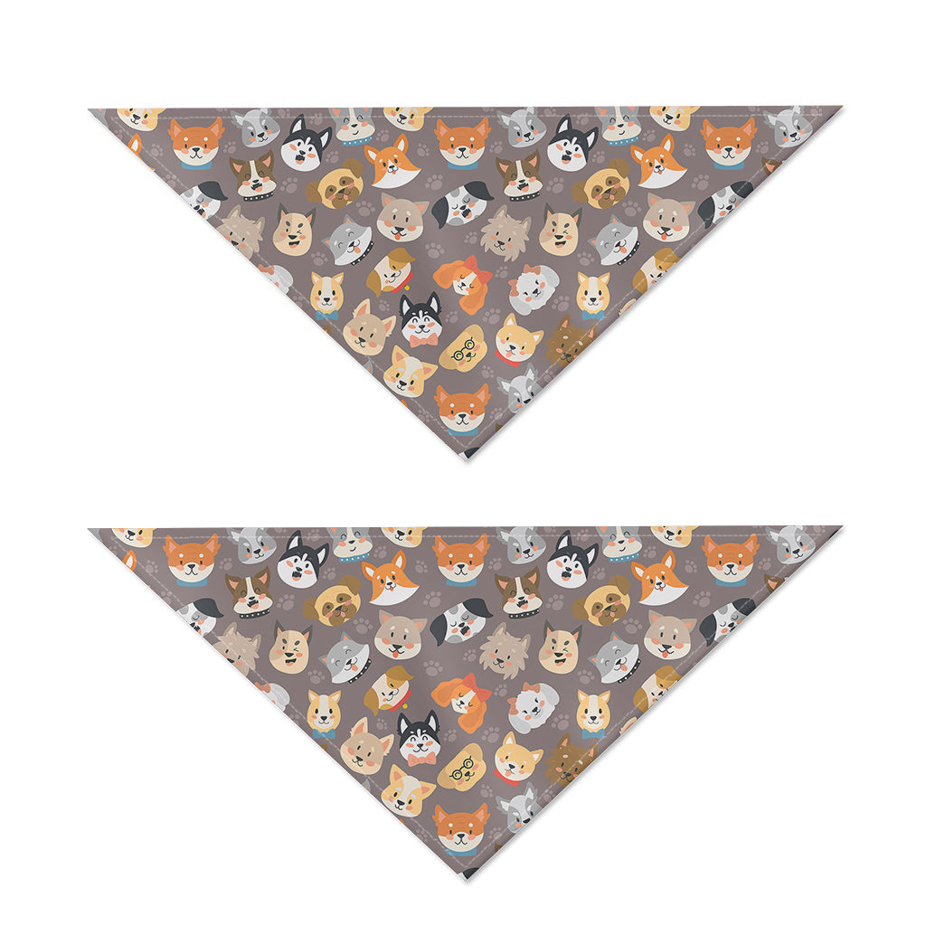 Cute Dog Emoji Pattern Print Dog Bandana