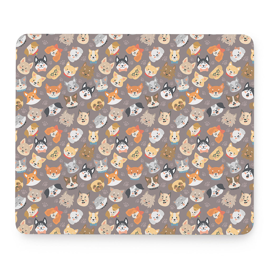 Cute Dog Emoji Pattern Print Mouse Pad