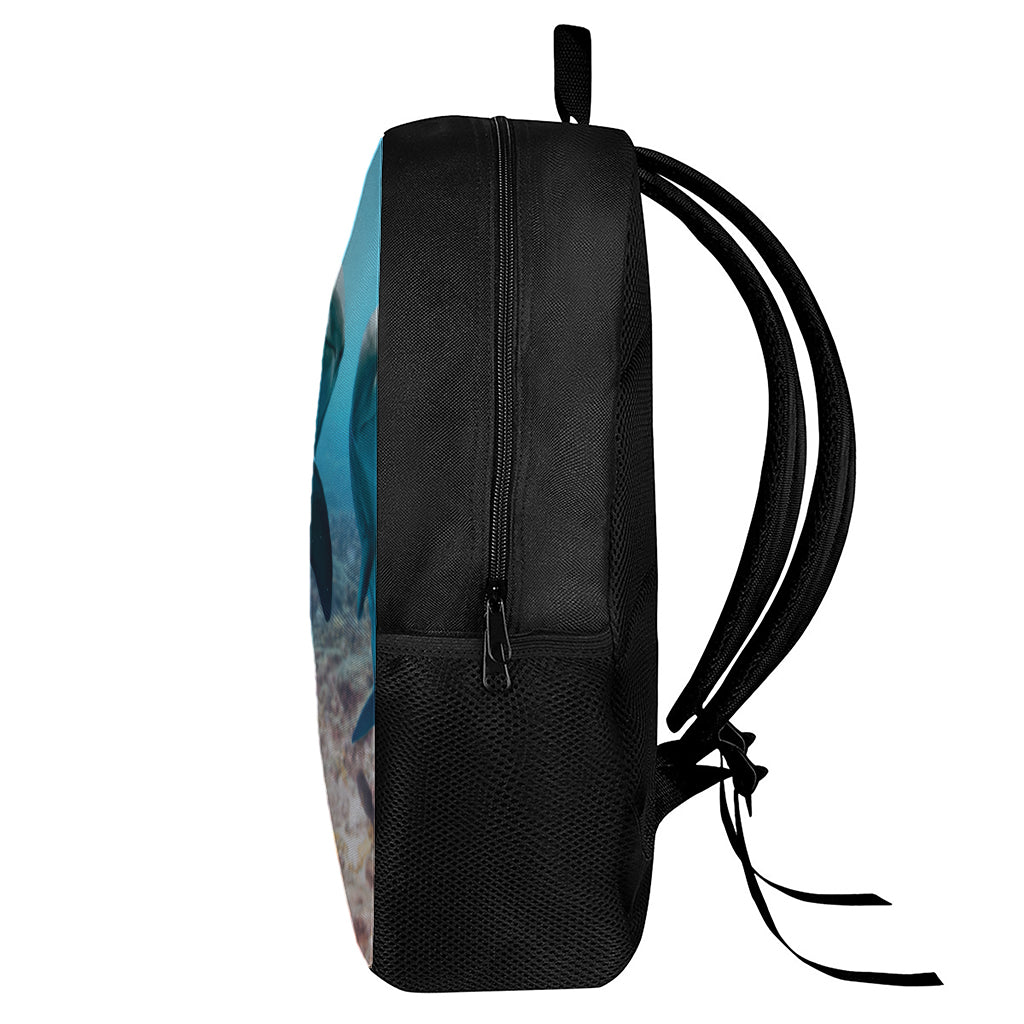 Cute Dolphins In The Ocean Print 17 Inch Backpack