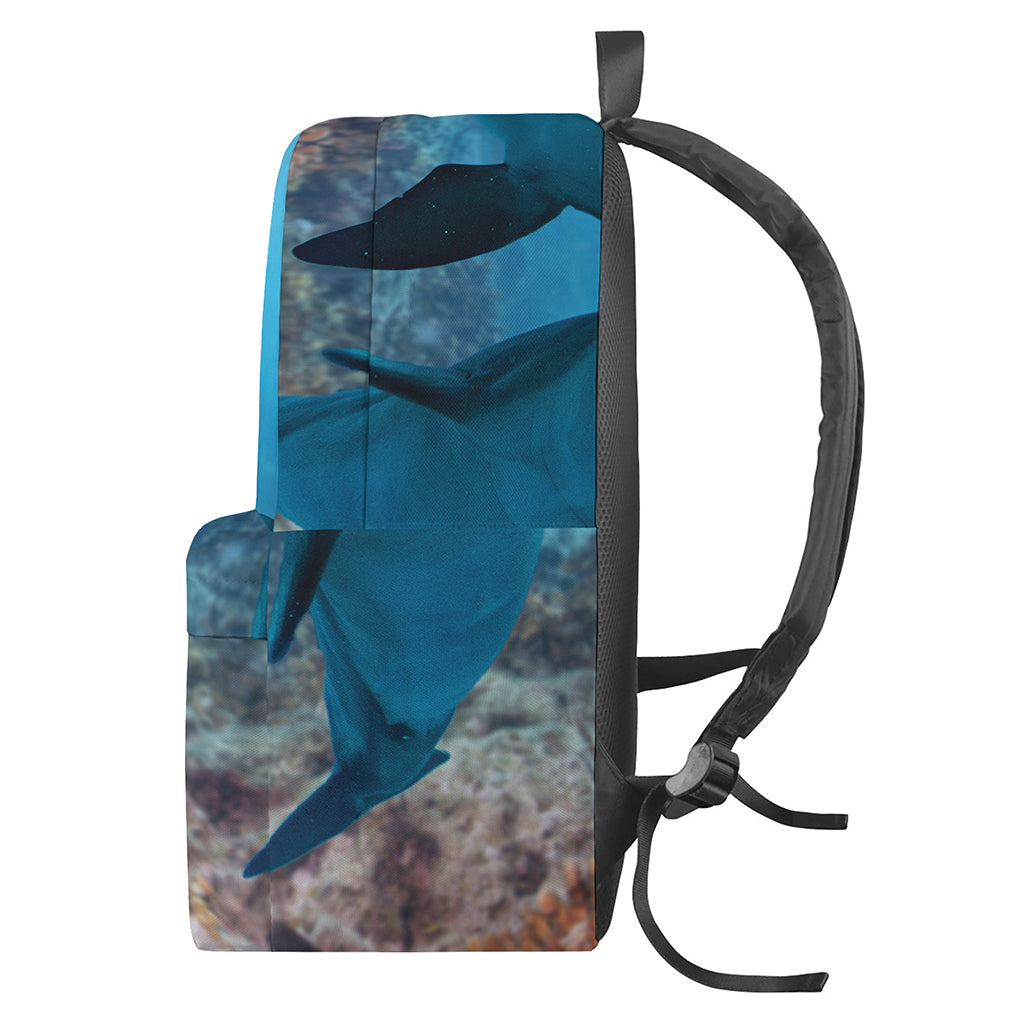 Cute Dolphins In The Ocean Print Backpack