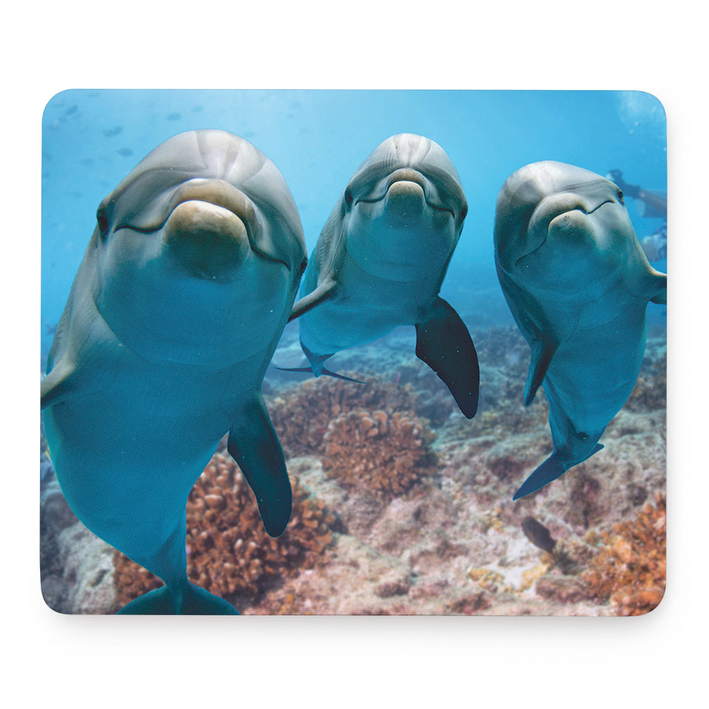 Cute Dolphins In The Ocean Print Mouse Pad