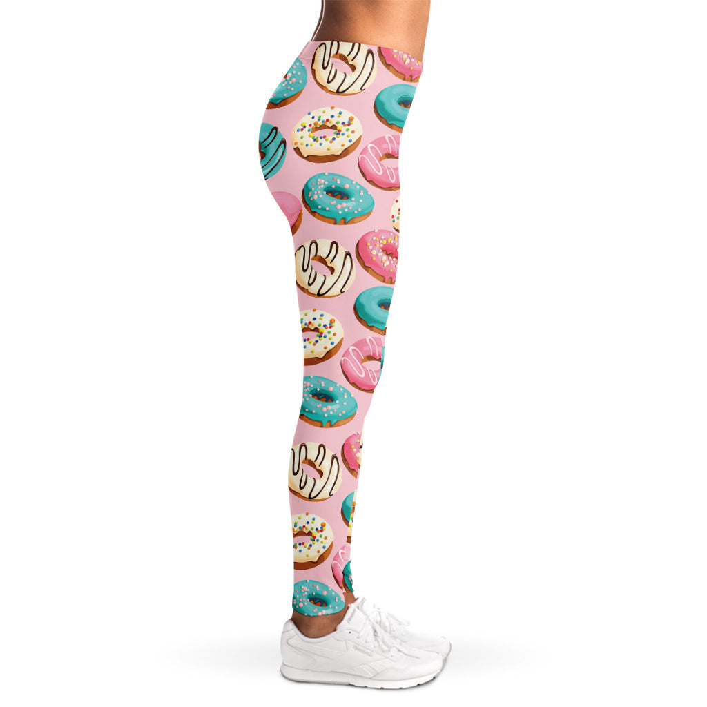 Cute Donut Pattern Print Women's Leggings