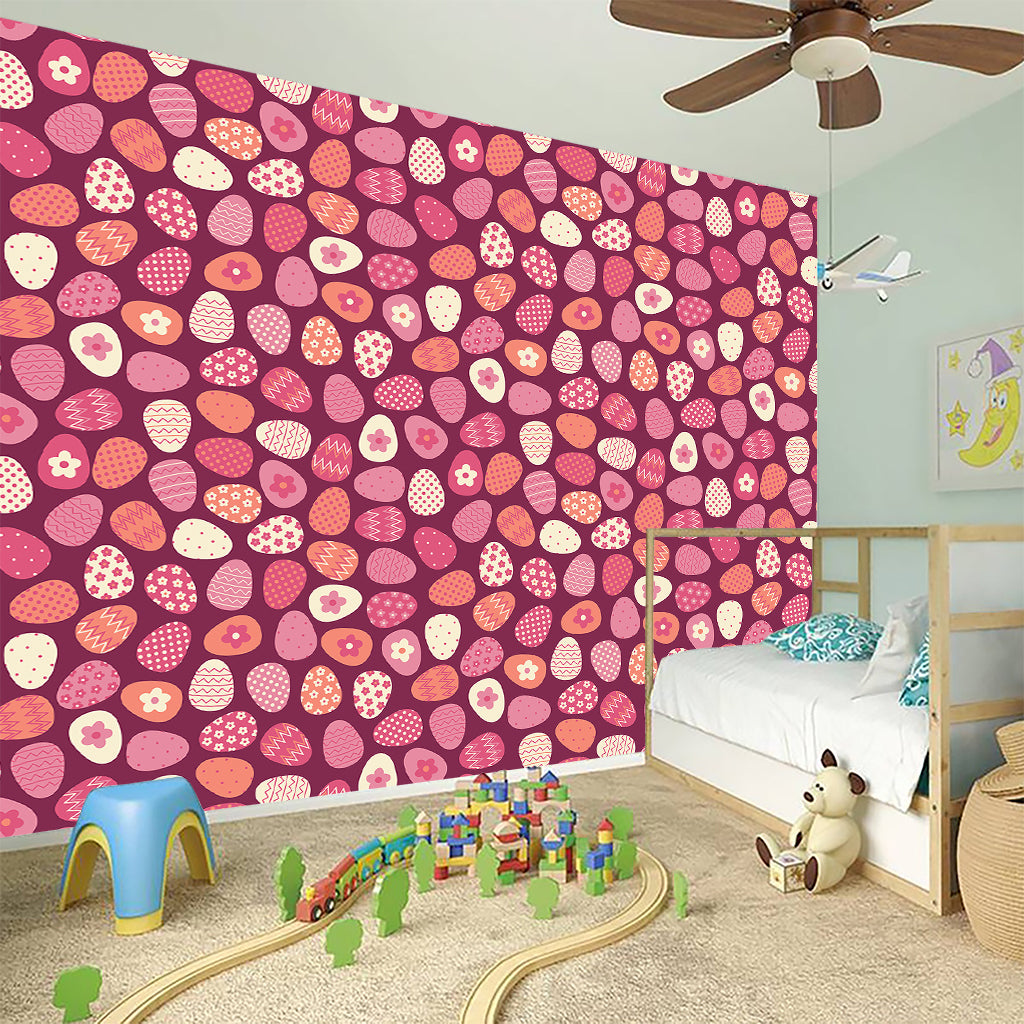 Cute Easter Eggs Pattern Print Wall Sticker