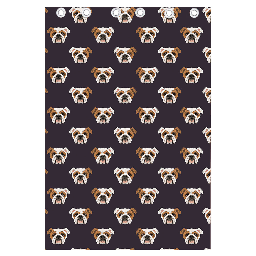 Cute English Bulldog Pattern Print Curtain