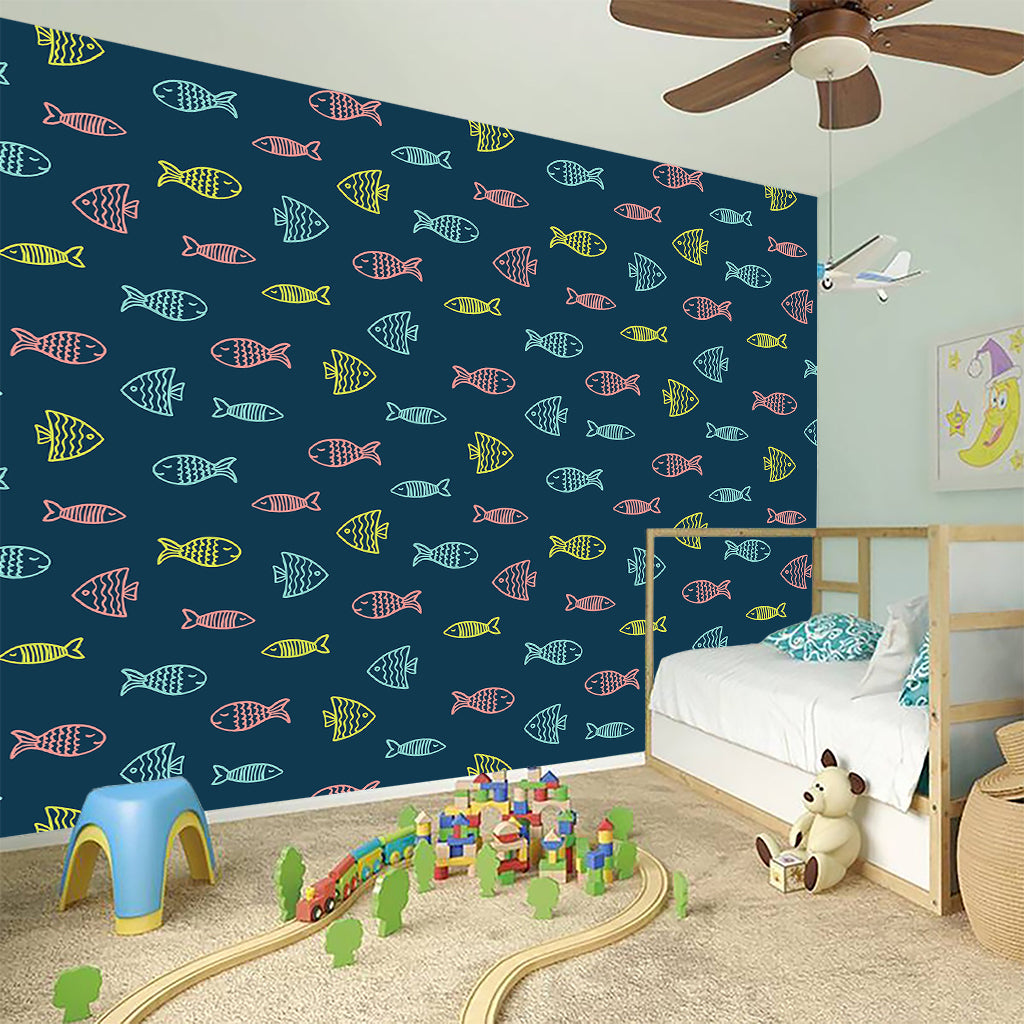Cute Fish Pattern Print Wall Sticker